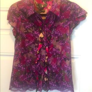 Anna Sui Lacy ruffled Blouse